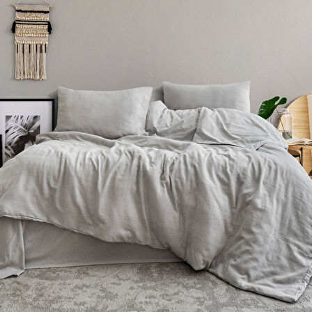 Schafer Home Etamine Pamuk ÇK Nevresim Takımı 4 Parça-Gri