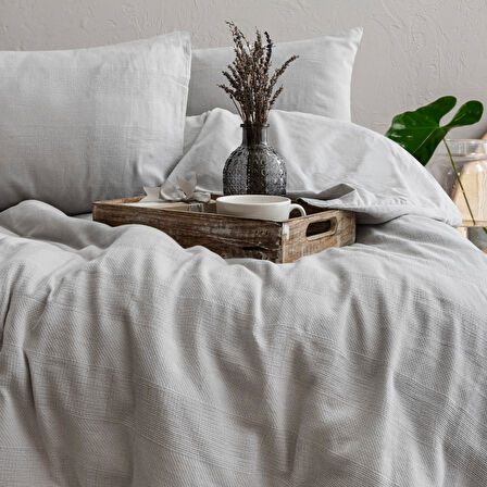 Schafer Home Etamine Pamuk ÇK Nevresim Takımı 4 Parça-Gri