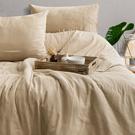 Schafer Home Etamine Pamuk ÇK Nevresim Takımı 4 Parça-Cappuccino