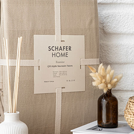 Schafer Home Etamine Pamuk ÇK Nevresim Takımı 4 Parça-Cappuccino