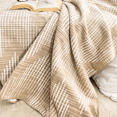 Schafer Home Bloom TK Battaniye 150x220 Cm 1 Parça-Bej