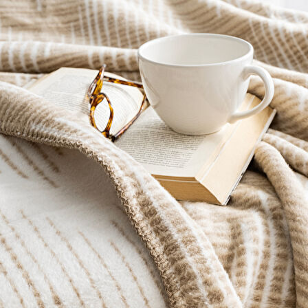 Schafer Home Bloom TK Battaniye 150x220 Cm 1 Parça-Bej