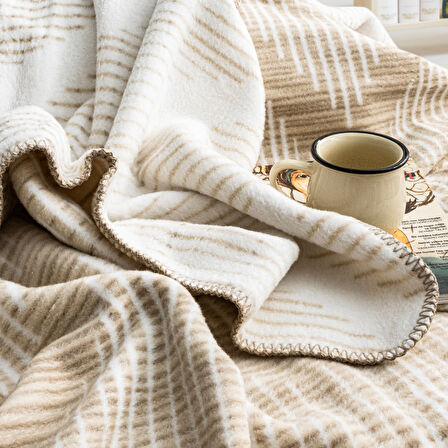 Schafer Home Bloom TK Battaniye 150x220 Cm 1 Parça-Bej