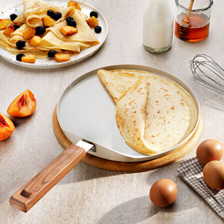 Schafer Ceramoni Seramik Krep Tava 26 Cm-Krem