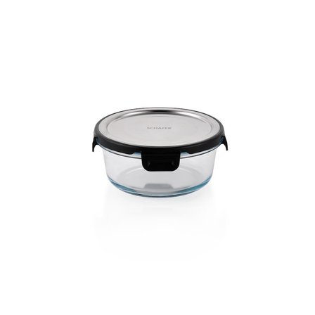 Schafer Retro Kilitli Saklama Kabı Yuvarlak 600 ML-Inox