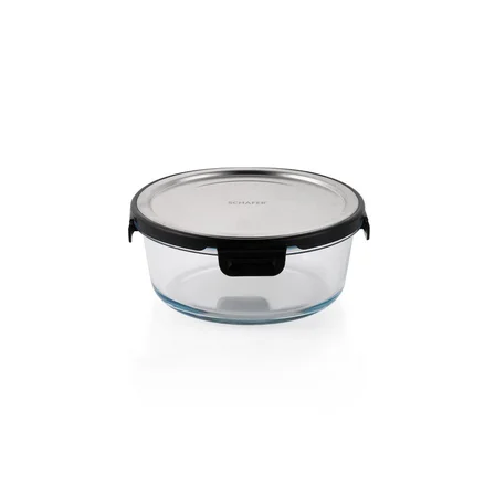 Schafer Retro Kilitli Saklama Kabı Yuvarlak 900 ML-Inox