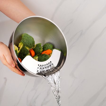 Schafer Gurme Süzgeçli Karıştırma Kabı 3 Parça-Inox