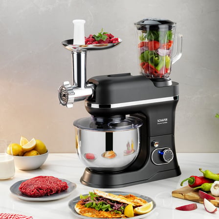 Schafer Prochef Master Multi Kıyma Aparatlı 1500 W Stand Mikser 5 L-Antrasit