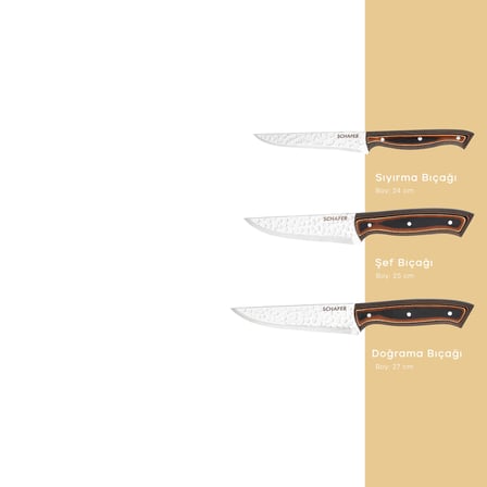Schafer Prochef Bıçak Seti 3 Parça-Inox