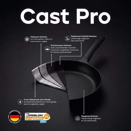 Schafer Cast Pro Döküm Tava 26 CM - Siyah İndüksiyon Tabanlı