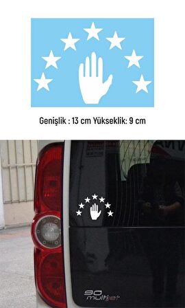 Abhaz Bayrak Araba Sticker Etiket Beyaz 13 CM 4 Adet