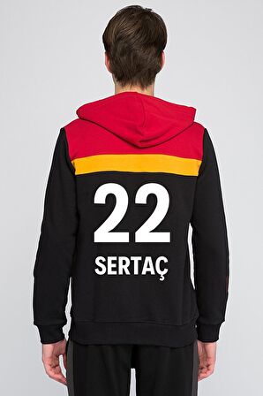 Galatasaray Orijinal Sweat Kapüşonlu Fermuarlı Siyah Sweat