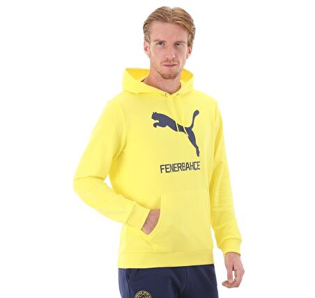 Fenerbahçe Orijinal Puma Sweat, Lisanslı Kapüşonlu Sarı Sweat