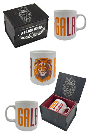 Galatasaray Kupa Gs Orijinal Lisanslı Mug, Özel Ahşap Kutulu