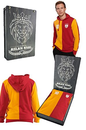 Galatasaray Orijinal Metin Oktay Kapüşonlu Sweat Hediyelik Ahşap Kutulu