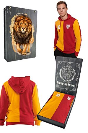 Galatasaray Orijinal Metin Oktay Kapüşonlu Sweat Hediyelik Ahşap Kutulu