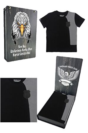 Beşiktaş Orijinal Sıfır Yaka Çocuk T-shirt Hediyelik Ahşap Kutulu