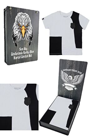 Beşiktaş Orijinal Sıfır Yaka Çocuk T-shirt Hediyelik Ahşap Kutulu