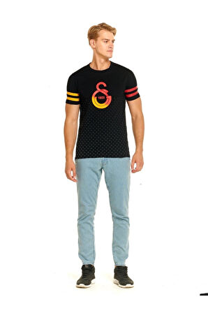 Galatasaray Orijinal Logo Baskılı Siyah T-Shirt