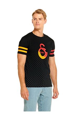 Galatasaray Orijinal Logo Baskılı Siyah T-Shirt Kalem Hediyeli Özel Tasarım Hediyelik Ahşap Kutulu