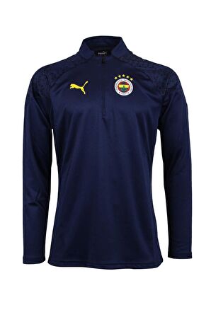 Fenerbahçe Orijinal 23/24 A Takım Hoca Yarım Fermuar Lacivert Sweat + Kalem Set Ahşap Kutulu