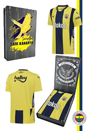 Fenerbahçe Orijinal Lisanslı Unisex 2024-2025 Yeni Sezon Sarı Lacivert Çubuklu Forma Kutulu