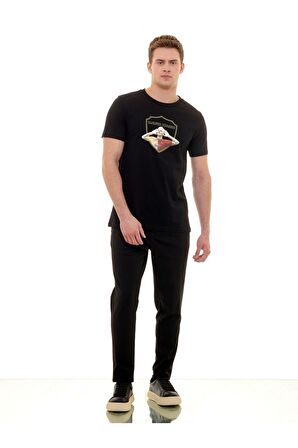 Galatasaray Orijinal Lisanslı Sıfır Yaka Siyah Gs İcardi T-Shirt Gs Aslan Baskılı Hediyelik Kutulu