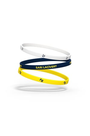 Fenerbahçe Orijinal Lisanslı 3'lü Silikon Bileklik Kanarya Baskılı Hediyelik Ahşap Kutulu