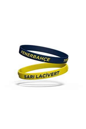 Fenerbahçe Orijinal Lisanslı 2'li Sarı Lacivert Silikon Bileklik Kanarya Baskılı Hediyelik Kutulu