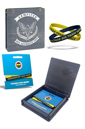 Fenerbahçe Orijinal Lisanslı 2'li Mazinde Bir Tarih Yatar Silikon Bileklik Hediyelik Ahşap Kutulu