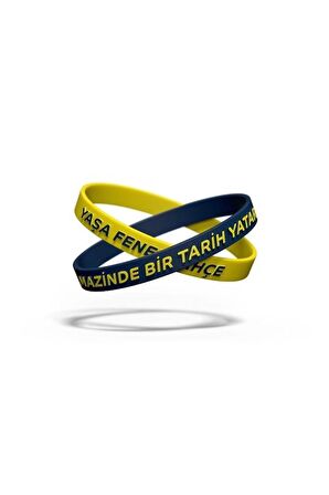 Fenerbahçe Orijinal Lisanslı 2'li Mazinde Bir Tarih Yatar Silikon Bileklik Hediyelik Ahşap Kutulu