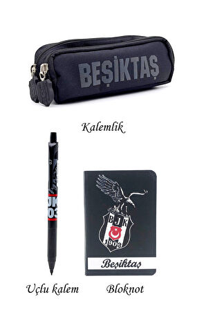 Beşiktaş Orijinal Kalemlik Set 2 Bölmeli Kalem Kutusu Ahşap Kutulu 2li Kırtasiye Hediye Set