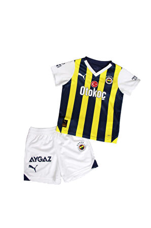 Fenerbahçe Orijinal Lisanslı Çubuklu Çocuk Forma Set 23-24 Miniset