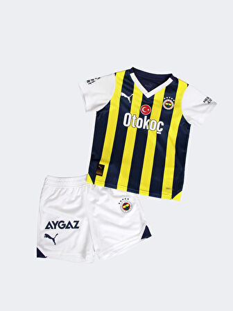 Fenerbahçe Orijinal Lisanslı Çubuklu Çocuk Forma Set 23-24 Miniset