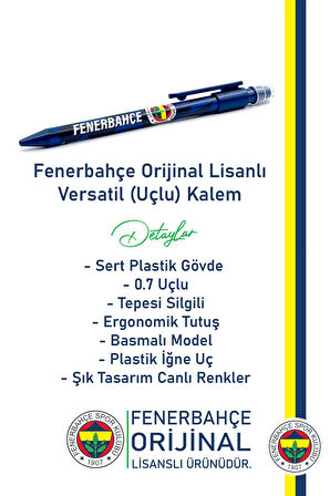 Fenerbahçe Orijinal Lisanslı Versatil Uçlu Kalem 0.7 Hediyelik Ahşap Kutulu