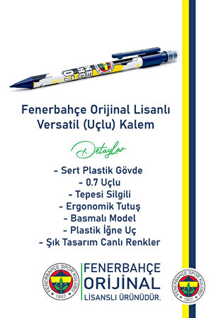 Fenerbahçe Orijinal Lisanslı Versatil Uçlu Kalem 0.7 Hediyelik Ahşap Kutulu