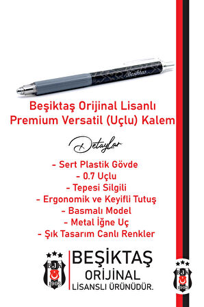 Beşiktaş Orijinal Lisanslı Premium Versatil Uçlu Kalem 0.7 Hediyelik Ahşap Kutulu