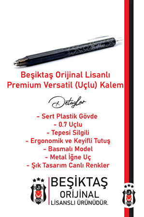 Beşiktaş Orijinal Lisanslı Premium Versatil Uçlu Kalem 0.7 Hediyelik Ahşap Kutulu