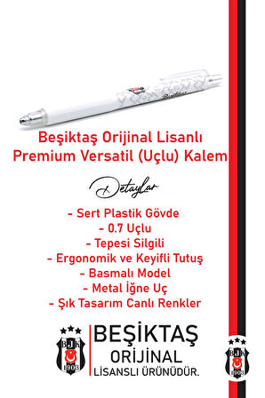 Beşiktaş Orijinal Lisanslı Premium Versatil Uçlu Kalem 0.7 Hediyelik Ahşap Kutulu