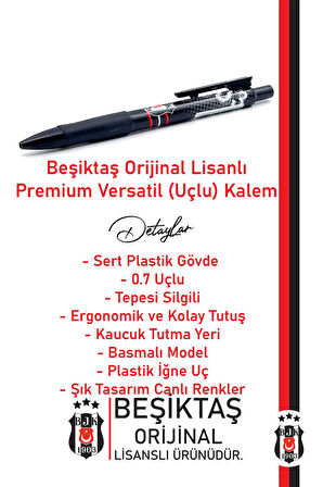 Beşiktaş Orijinal Lisanslı Versatil Uçlu Kalem 0.7 Hediyelik Ahşap Kutulu