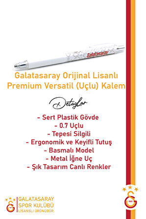 Galatasaray Orijinal Lisanslı Premium Versatil Uçlu Kalem 0.7 Hediyelik Ahşap Kutulu