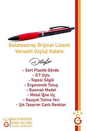 Galatasaray Orijinal Lisanslı Versatil Uçlu Kalem 0.7 Hediyelik Ahşap Kutulu