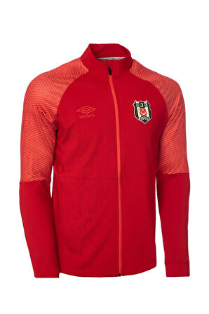 Beşiktaş Orijinal Lisanslı Fermuarlı Dik Yaka Cepli Kırmızı Antrenman Sweat