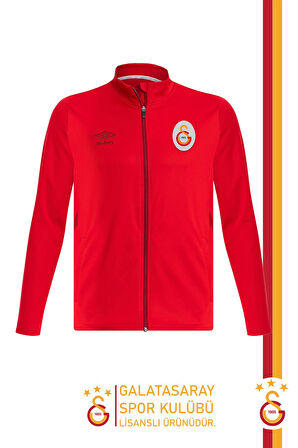 Galatasaray Orijinal Lisanslı Tam Fermuarlı Dik Yaka Kırmızı Antrenman Sweat + Bileklik Set Kutulu