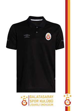 Galatasaray Orijinal Lisanslı Polo Yaka Siyah T-Shirt