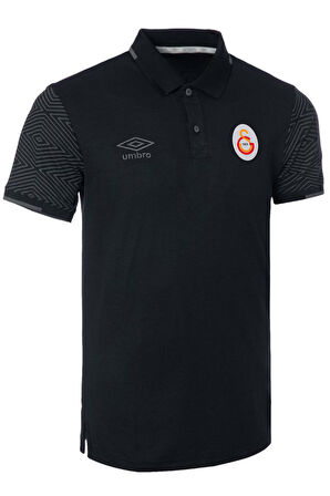 Galatasaray Orijinal Lisanslı Polo Yaka Siyah Spor T-Shirt