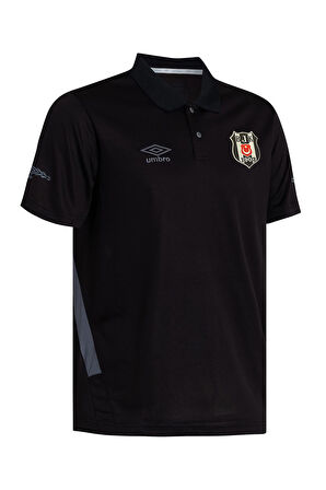 Beşiktaş Orijinal Lisanslı Polo Yaka Siyah T-Shirt