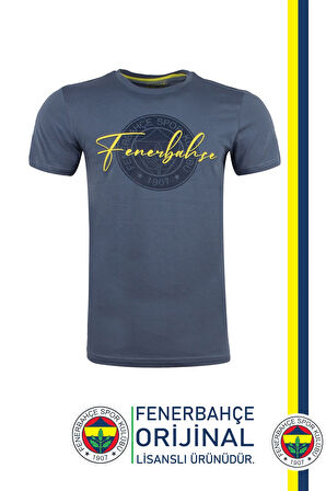 Fenerbahçe Orijinal Lisanslı Sıfır Yaka Logo T-Shirt Kanarya Baskılı Hediyelik Ahşap Kutulu