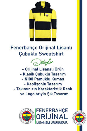 Fenerbahçe Orijinal Lisanslı Sarı Lacivert Kapüşonlu Sweat