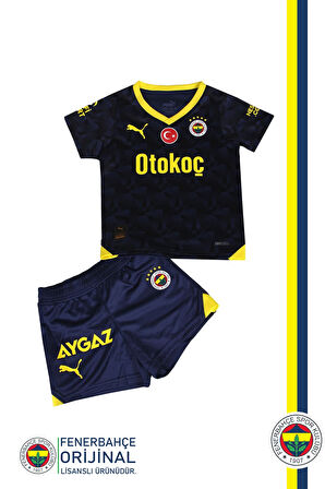 Fenerbahçe Orijinal Lisanslı 23-24 Lacivert Çocuk Forma Set Hediyelik Ahşap Kutulu